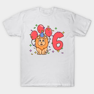 I am 6 with lion - kids birthday 6 years old T-Shirt